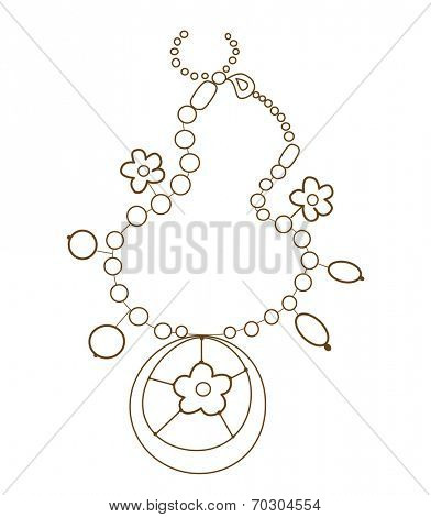 collection of gold jewelery with precious stones (vector illustration) 
