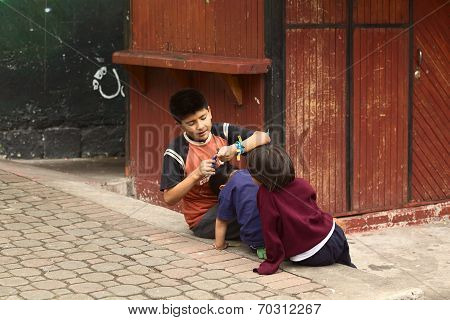 Children in Banos, Ecuador