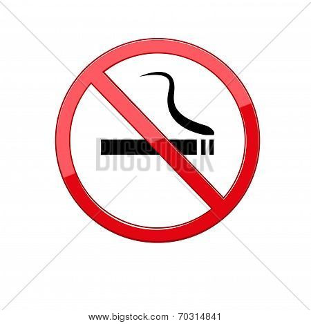 Red Round No Smoking Sign
