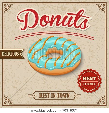 Donut retro poster