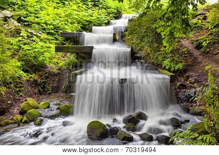 Cascade Waterfall In Planten Un Blomen Park In Hamburg