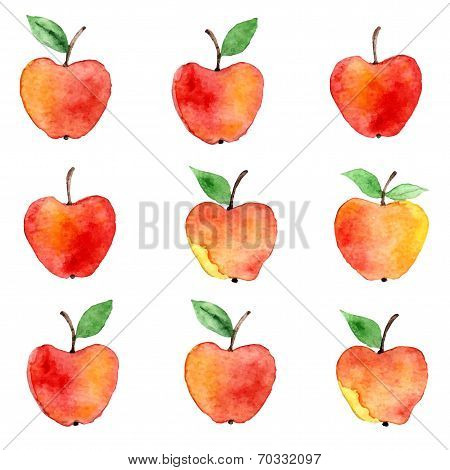 Apple watercolor pattern