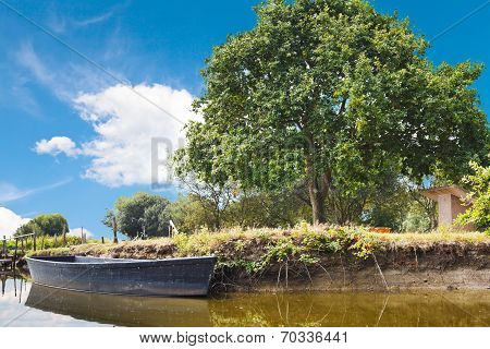 Wooden Boat In Lake, France