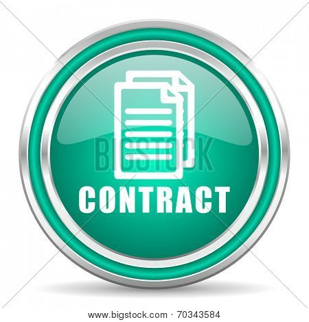 contract green glossy web icon