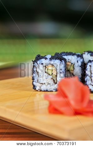 Japanese cuisine - tobico sushi rolls