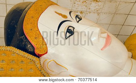 Reclining Buddha. Seinthalyaung Temple. Bago. Myanmar