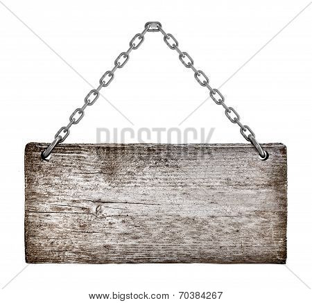 wooden sign isolated on a white background