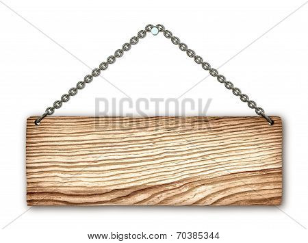 Wooden Sign Isolated On A White Background