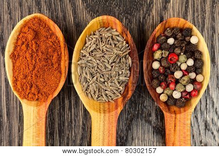 Spices In Spoons