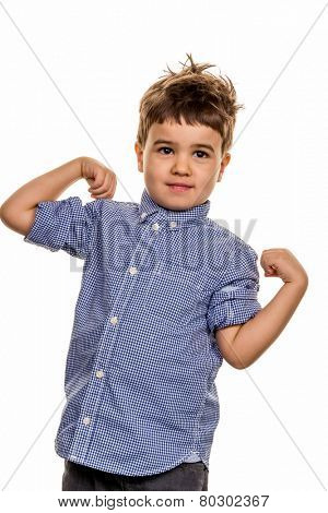 little boy in pose, symbol of childhood, lightheartedness, future