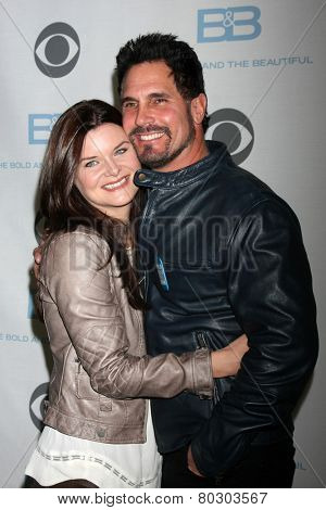 LOS ANGELES - JAN 14:  Heather Tom, Don Diamont as the  Bold and Beautiful Celebrates 7000th Show at a CBS Television City on January 14, 2015 in Los Angeles, CA