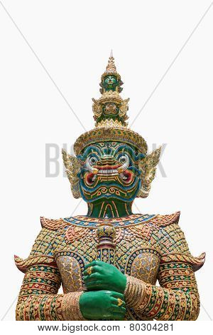 The Isolated of Giant Ravana Statue in White Background
