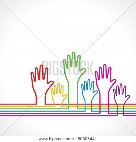 Colorful hands background