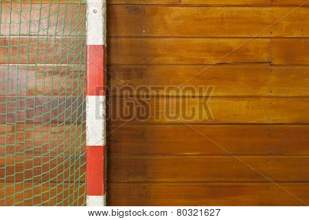 Vintage style goalpost in old gym