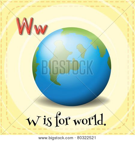 A letter W which stands for world