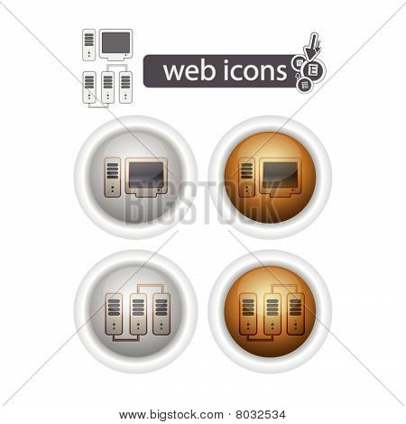 Ronde Web Icons-computer en netwerk