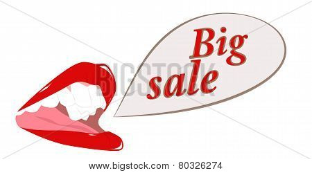 Female Mouth With Words Big Sale