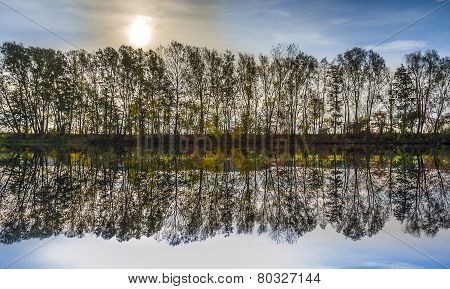Reflection Of Trees In River Tauber