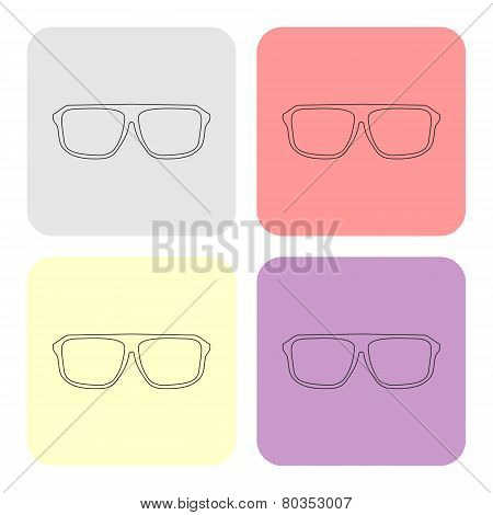 Glasses vector button set illustration isolated on white background.
