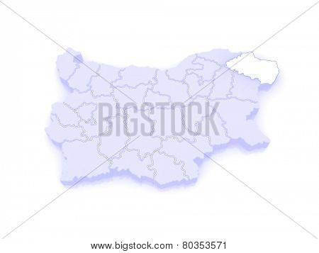 Map of Dobrich Province. Bulgaria. 3d