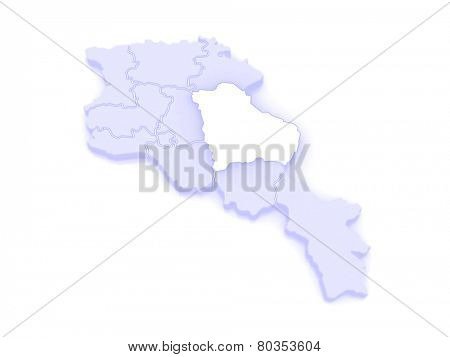 Map of Gegharkunik. Armenia. 3d