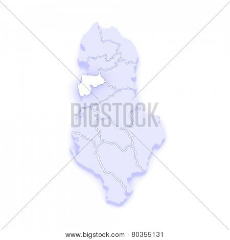 Map of Durres. Albania. 3d