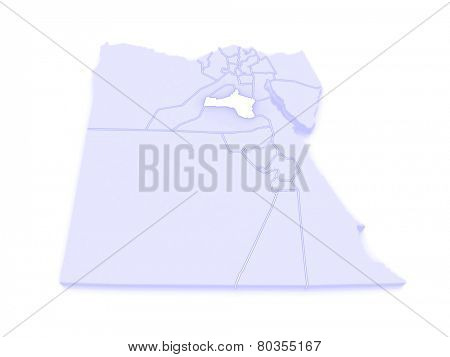 Map of Beni Suef. Egypt. 3d