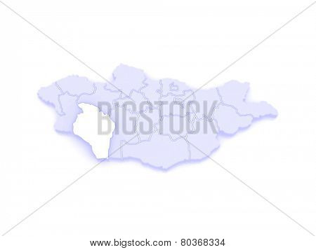 Map of Gobi-Altai. Mongolia. 3d