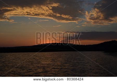 sunset on the river