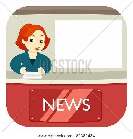 News Anchor On Air