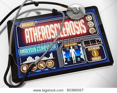 Atherosclerosis on the Display of Medical Tablet.