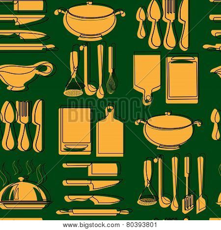 Kitchen Pattern. Vector Illustration