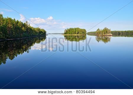 Morning Stillness. Lake Engozero, North Karelia, Russia