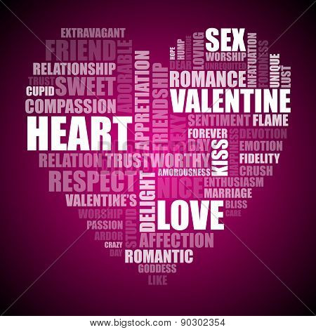 Love Related Words In A Cloud Of Words