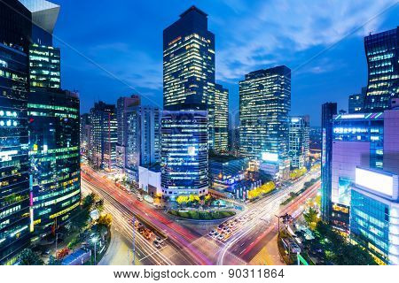 Seoul skyline at the gangnam district