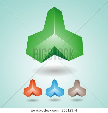 vector abstract geometric crystal logo for your company