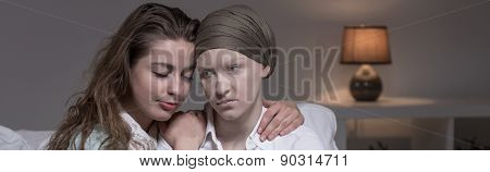 Friend Supporting Cancer Woman