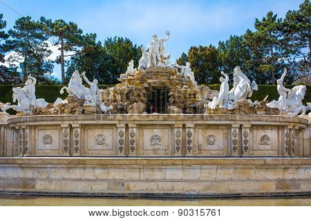 The Neptune Fountain At Schonbrunn Palace, Vienna, Austria