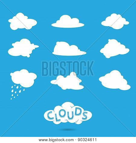 Vector illustration of clouds collection