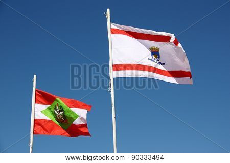 Flags of Santa Catariana and Florianopolis