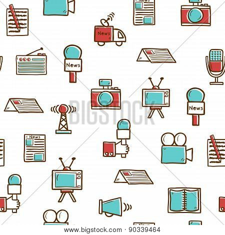 Seamless hand drawn journalism background
