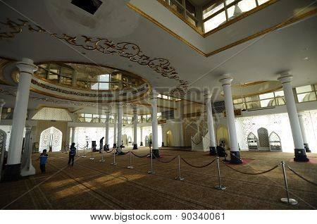 Interior of The Crystal Mosque or Masjid Kristal in Kuala Terengganu, Terengganu, Malaysia.