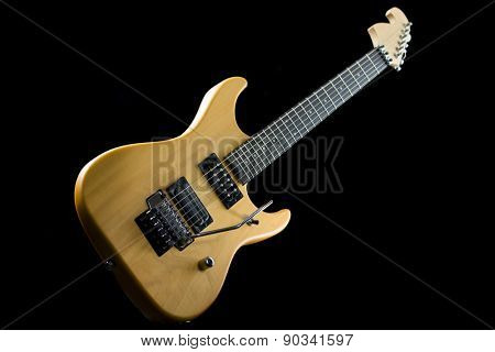 Sexy electric guitar natural wood
