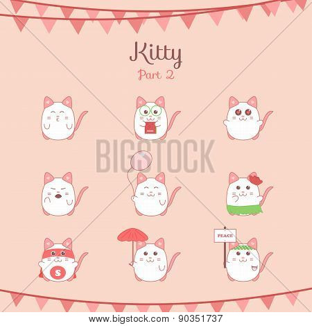 Cute funny cats set various emotions