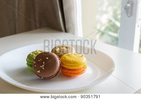 Orange, White, Brown Green Magaroon
