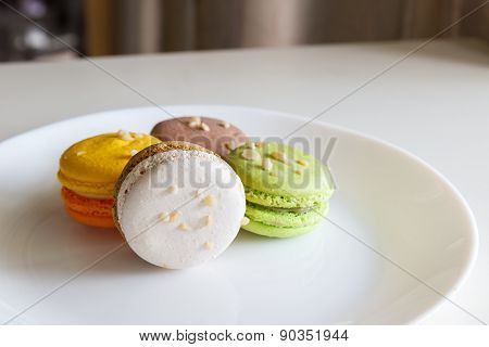Orange, White, Brown Green Magaroon