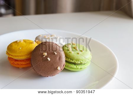 Orange, White, Brown Green Magaroon