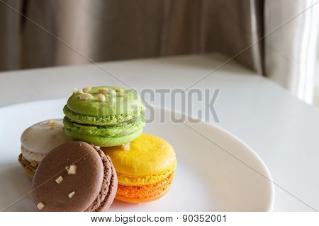 Orange, White, Brown Green Magaroon