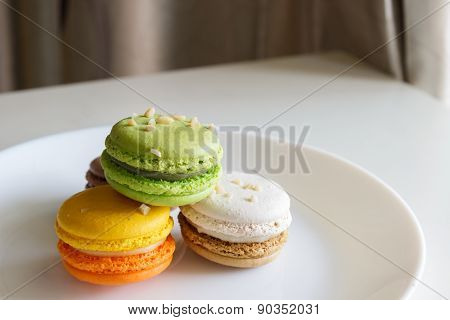 Orange, White, Brown Green Magaroon