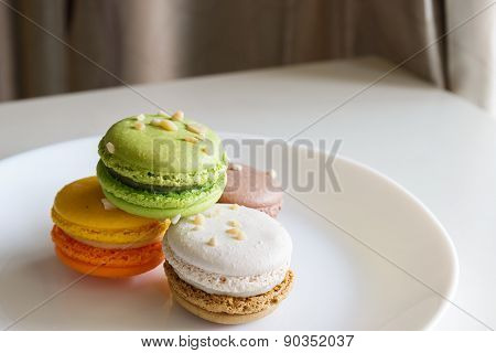 Orange, White, Brown Green Magaroon